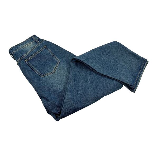 Womens Button Fly Jeans Size 28 " Waist High Rise Medium Wash Denim Straight - Picture 9 of 9